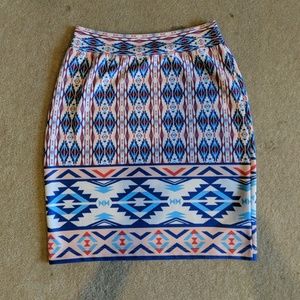 Aztec patterned pencil skirt from stitch fix